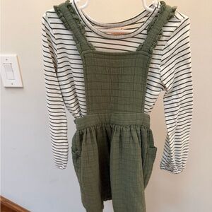 Cat & Jack Green and White Striped Casual Dress